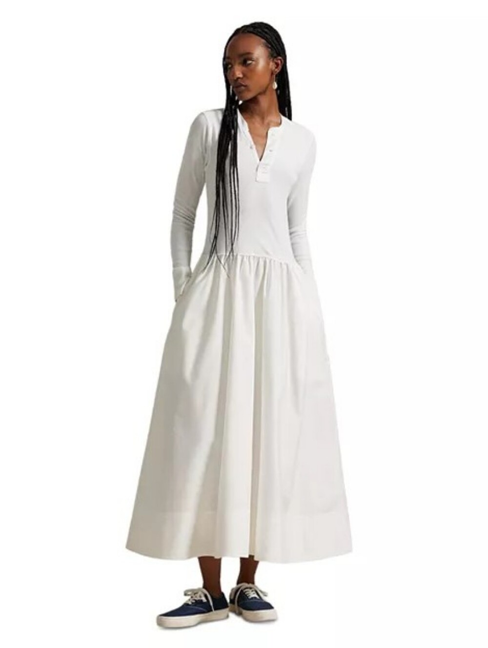Polo Ralph Lauren Cotton Henley Dress | White | L
